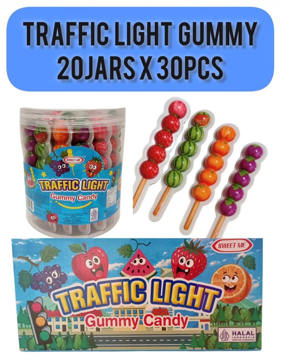 Trafict light gummy candy 20/30pcs